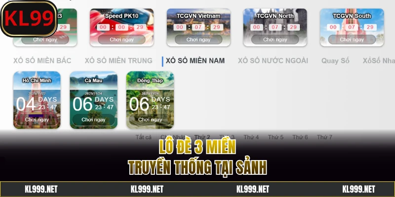 Trải nghiệm xổ số KL99 3 miền hấp dẫn
